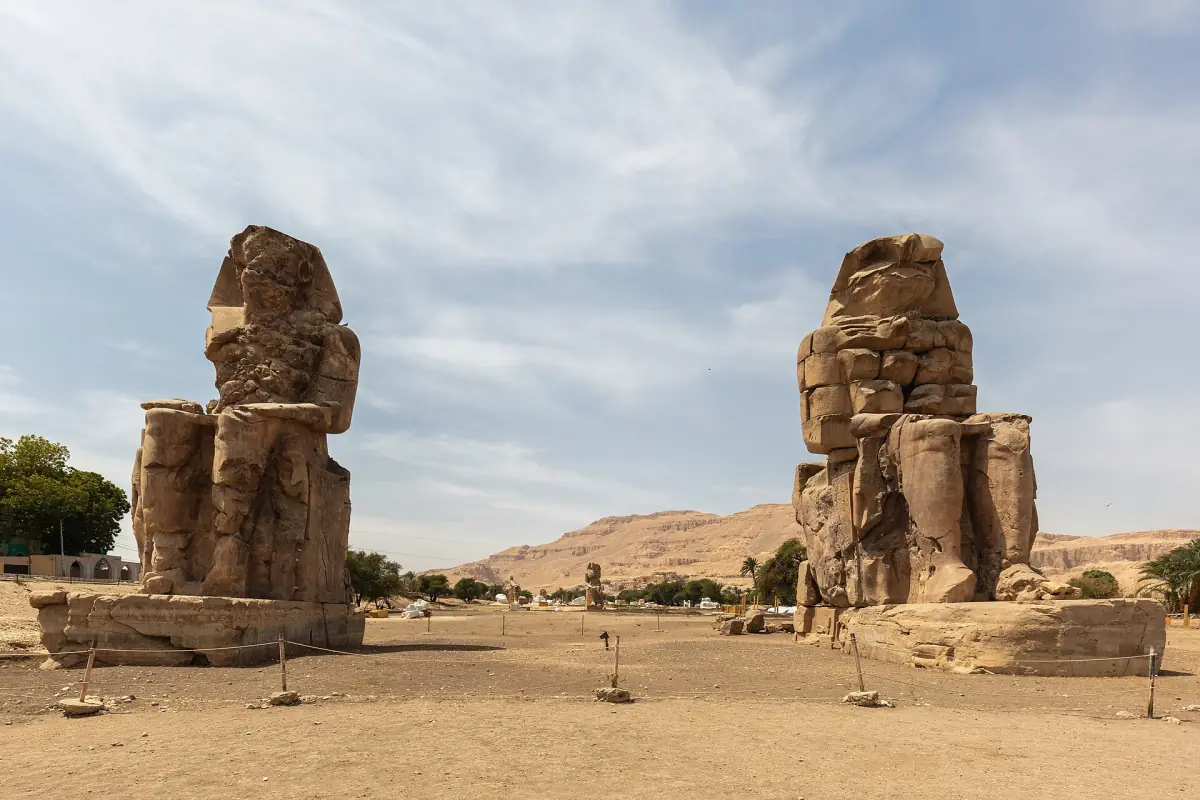 The Colossi of Memnon on the West Bank