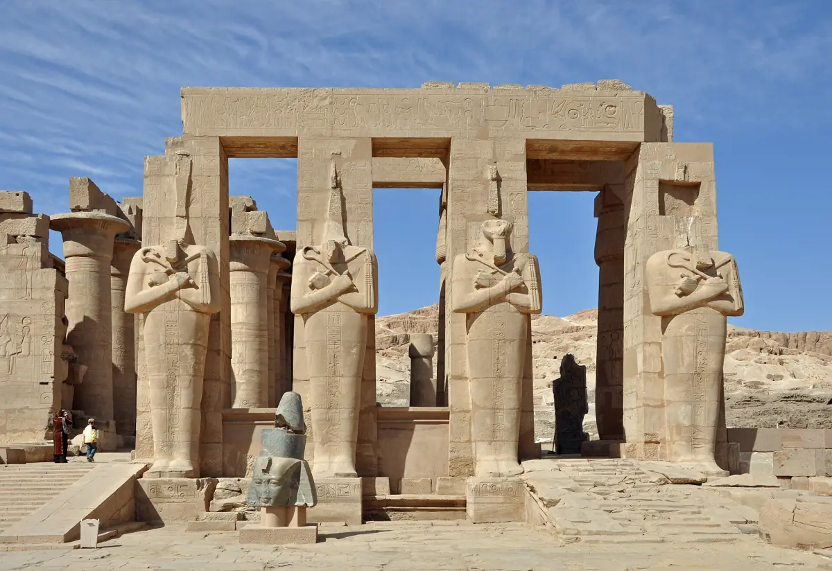 The Osiris pillars of the Ramesseum
