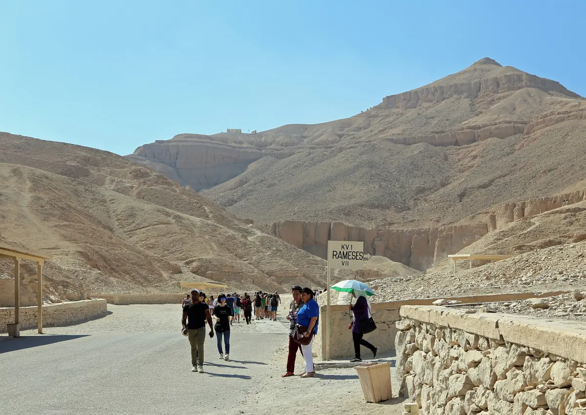 The Valley of the Kings below the peak of el-Qurn