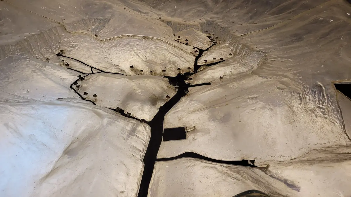 A model of the valley with its tomb entrances
